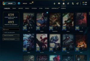 Conta ouro 4 com TODOS os champs e 151 Skins + 1.3kk de ZED - League of Legends LOL