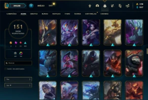 Conta ouro 4 com TODOS os champs e 151 Skins + 1.3kk de ZED - League of Legends LOL