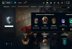 Conta ouro 4 com TODOS os champs e 151 Skins + 1.3kk de ZED - League of Legends LOL