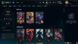 Conta 8K Rp 106 Skins + 60 Frag De Skins - League of Legends LOL