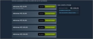 230 R$ em presentes na Steam. - Outros