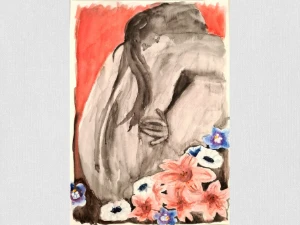Aquarela Original Mulher A3 - Sem Moldura