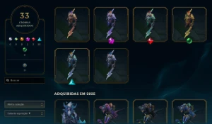 Conta Mestre lvl 55 - 20 Skins e 33 chromas - League of Legends LOL