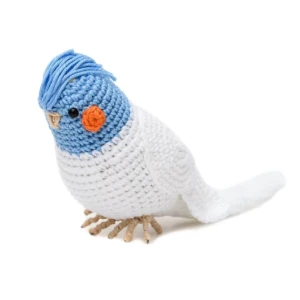 Calopsita azul em amigurumi - Artesanato e Personalizados