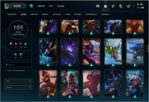 Conta prata 4 com 105 skins e 105 champs - League of Legends LOL