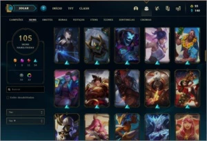 Conta prata 4 com 105 skins e 105 champs - League of Legends LOL