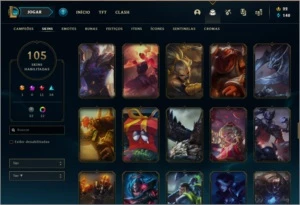 Conta prata 4 com 105 skins e 105 champs - League of Legends LOL