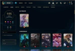 Conta prata 4 com 105 skins e 105 champs - League of Legends LOL