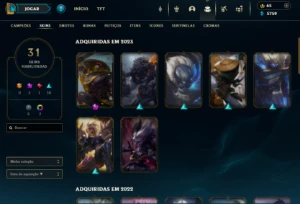 Conta Mono Singed - 165 Campeões - 31 Skins + 101 (Espólios) - League of Legends LOL