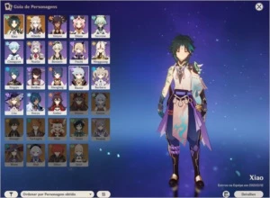 Desapego de conta com Xiao, Albedo C1 e Espinha Celestial. - Genshin Impact
