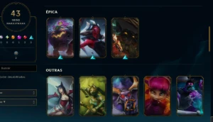 Prata, 8 Skins, com Míticas e Lendárias, Mmr Top, Lol Lvl 36 - League of Legends