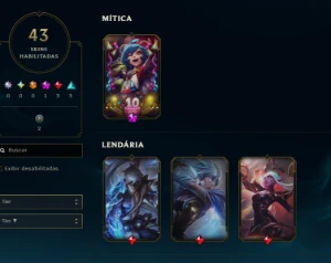 Prata, 8 Skins, com Míticas e Lendárias, Mmr Top, Lol Lvl 36 - League of Legends