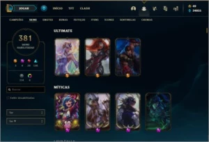 Conta lol 360 Skins Diamante 2, Todos campeoes - League of Legends
