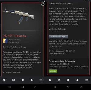 Skin AK-47 | Herança (Covert) - CS2
