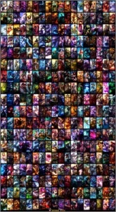 Acc D3 LOL tds heroes 324 skins! Icones da s2/3 - League of Legends