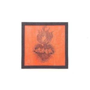 Quadro Coração em Chamas - Artesanato e Personalizados