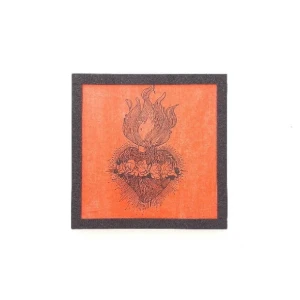 Quadro Coração em Chamas - Artesanato e Personalizados