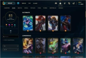 CONTA LOL 🌟 83 SKINS NO TOTAL 🌟 4 SKINS ULTIMATE - League of Legends