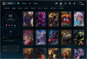 CONTA LOL 🌟 83 SKINS NO TOTAL 🌟 4 SKINS ULTIMATE - League of Legends