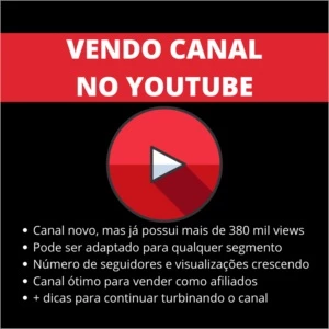 Vendo Canal no Youtube - Muitas Visualizações - Redes Sociais