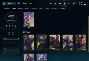 Esmeralda 1 com TODOS os champs e 482 Skins + 11 Prestigios - League of Legends LOL