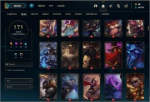 Conta ouro 4 com 122 champs e 171 skins (5 Vitoriosas) - League of Legends LOL