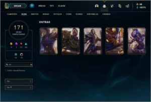 Conta ouro 4 com 122 champs e 171 skins (5 Vitoriosas) - League of Legends LOL