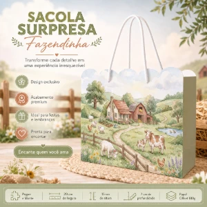 Kit 15 Sacolinhas Fazendinha - Pegue e Monte - Artesanato e Personalizados