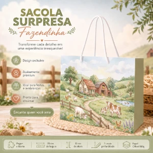 Kit 15 Sacolinhas Fazendinha - Pegue e Monte - Artesanato e Personalizados