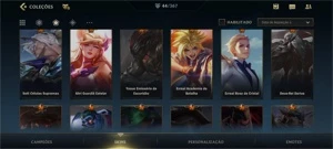 Wild rift conta ex grão-mestre , 8 lendárias(sett) - League of Legends: Wild Rift LOL WR