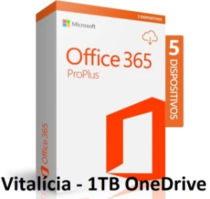 Office 365  - 1 TB OneDrive - 5 Dispositivos - Envio Rápido - Softwares e Licenças