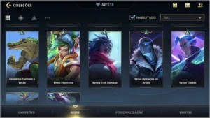 ESMERALDA IV + 32 SKINS + 1283 (RP) WILD CORES + 45 CAMPEÕES - League of Legends: Wild Rift LOL WR