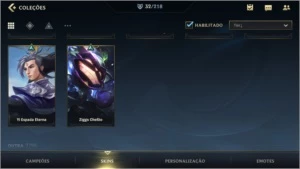 ESMERALDA IV + 32 SKINS + 1283 (RP) WILD CORES + 45 CAMPEÕES - League of Legends: Wild Rift LOL WR