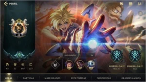 ESMERALDA IV + 32 SKINS + 1283 (RP) WILD CORES + 45 CAMPEÕES - League of Legends: Wild Rift LOL WR