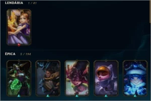 LOL conta nível 23, 49 skins, 21 legado - League of Legends