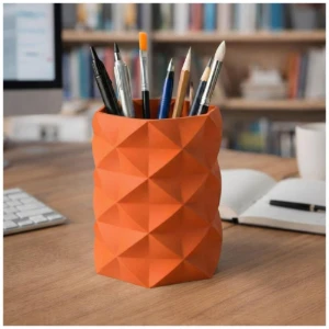 Porta-Canetas Geométrico Low Poly - Várias Cores - Artesanato e Personalizados