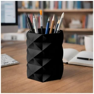 Porta-Canetas Geométrico Low Poly - Várias Cores - Artesanato e Personalizados