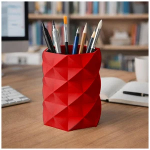 Porta-Canetas Geométrico Low Poly - Várias Cores - Artesanato e Personalizados