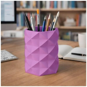 Porta-Canetas Geométrico Low Poly - Várias Cores - Artesanato e Personalizados