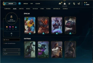 Conta prata 4 com 37 Champs e 8 Skins + 5 Fragmentos - League of Legends LOL