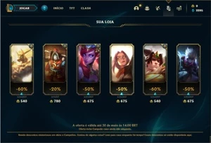 Conta prata 4 com 37 Champs e 8 Skins + 5 Fragmentos - League of Legends LOL