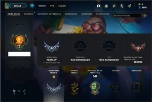 Conta prata 4 com 37 Champs e 8 Skins + 5 Fragmentos - League of Legends LOL