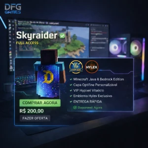 Mc Full Access | Java+Bedrock | Capa Optifine | Vip Hypixel