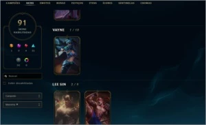 Conta League of Legends Platina 3 + 91 Skins + 100 Campeões LOL