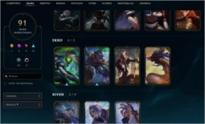 Conta League of Legends Platina 3 + 91 Skins + 100 Campeões LOL