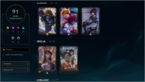 Conta League of Legends Platina 3 + 91 Skins + 100 Campeões LOL