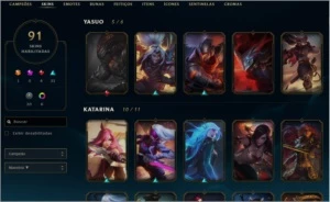 Conta League of Legends Platina 3 + 91 Skins + 100 Campeões
