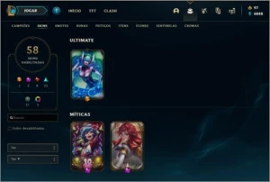 Conta Gold 2 com 58 skins - League of Legends LOL