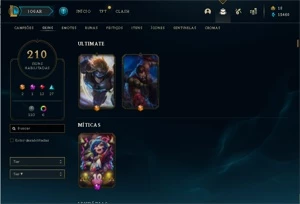 conta lol s1 210 skins  ouro4 pós md10  R$600 (negociavel) - League of Legends
