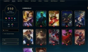 conta lol s1 210 skins  ouro4 pós md10  R$600 (negociavel) - League of Legends
